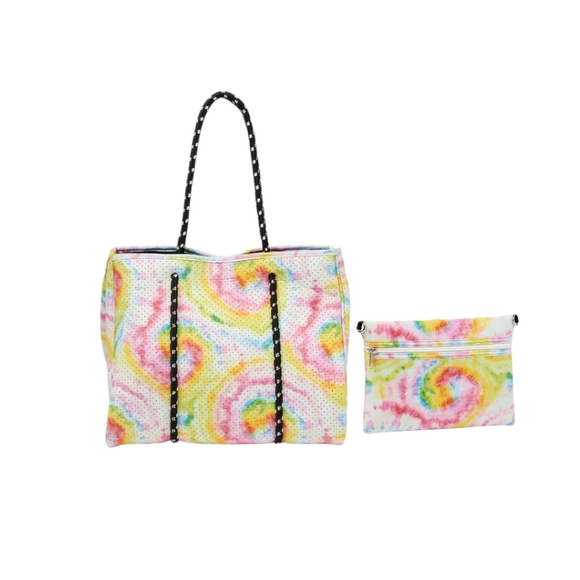 Women’s Neoprene Beach Multicolor Tote Bag - Picture 2 of 4